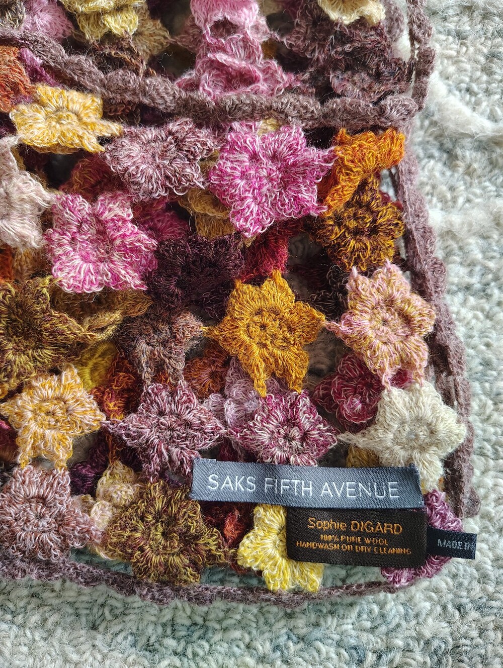 Sophie Digard Wool Hand Crocheted Scarf - Picture 3 of 3